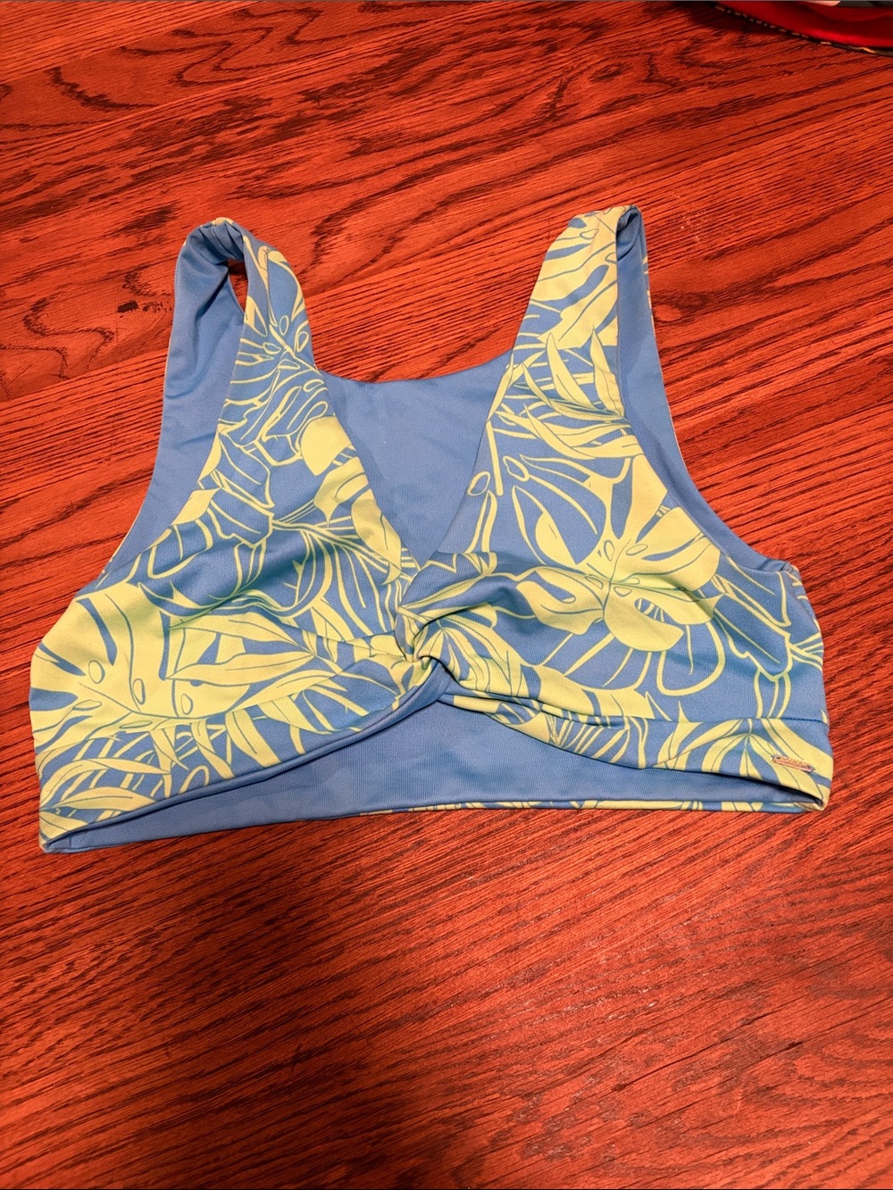 PINK Victoria's Secret Blue and Yellow Tropical Twist Swim Top